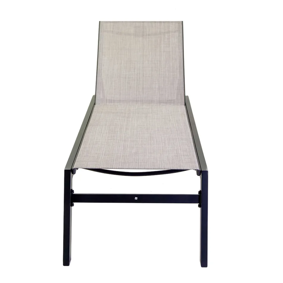 Solstol för utomhusbruk av aluminium och textilene med 2 hjul - Kostym Viadurini