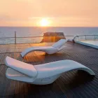 Design Chaise Longue Garden Lounger i vit plast - Zoe av Mayyour Viadurini