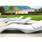 Design Chaise Longue Garden Lounger i vit plast - Zoe av Mayyour Viadurini