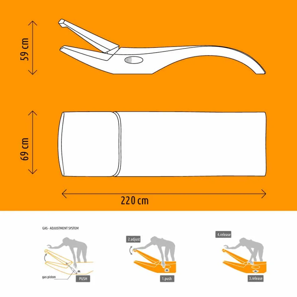 Design Chaise Longue Garden Lounger i vit plast - Zoe av Mayyour Viadurini