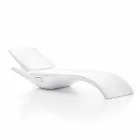 Design Chaise Longue Garden Lounger i vit plast - Zoe av Mayyour Viadurini