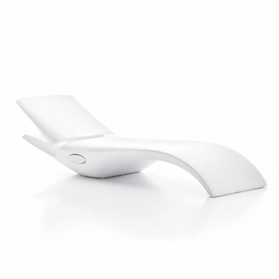 Design Chaise Longue Garden Lounger i vit plast - Zoe av Mayyour Viadurini