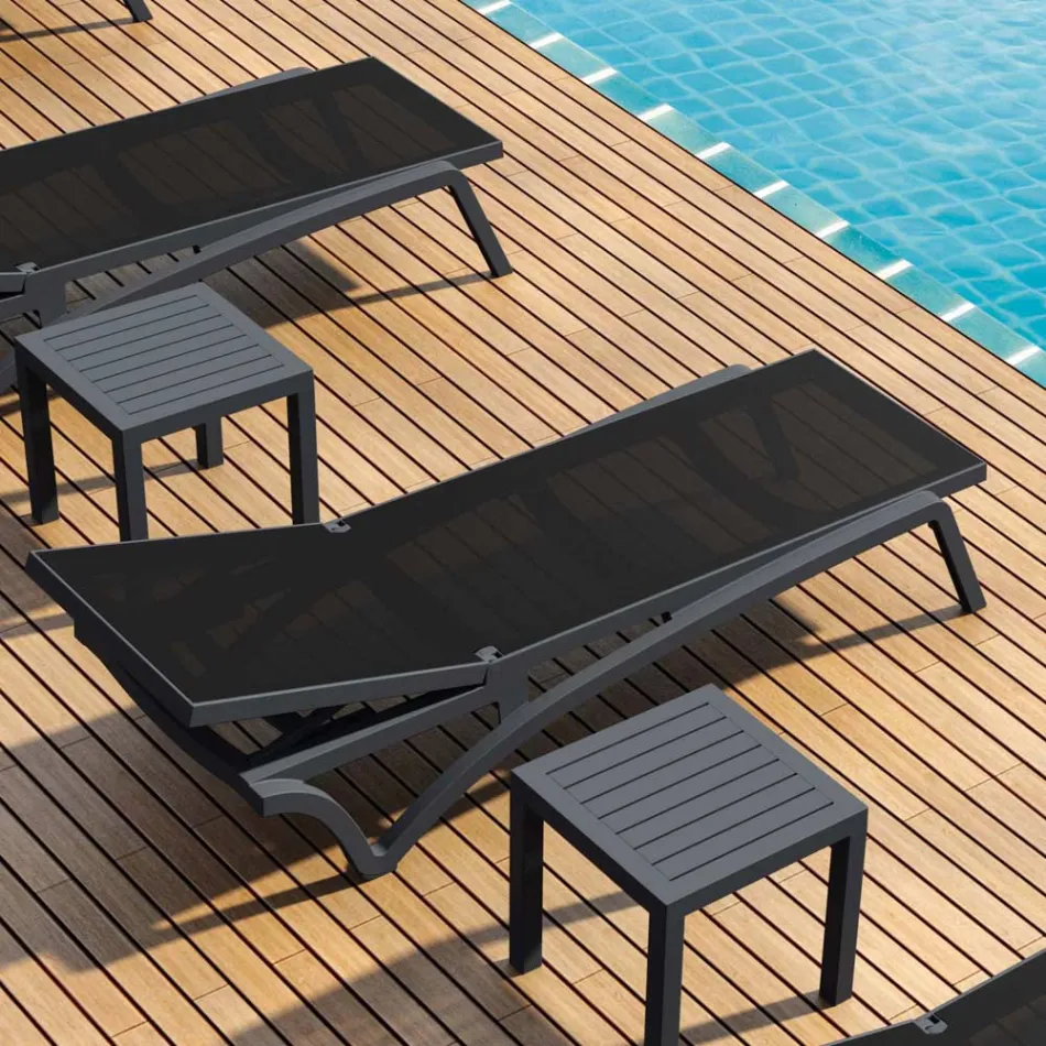 Stapelbar trädgårdssolstol i polypropen och färgad textilen - Artelia Viadurini