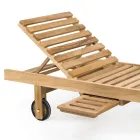 Trädgårdssäng i naturligt teak - Yggdrasil Viadurini