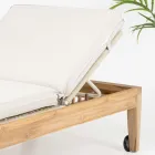 Trädgårdssolstol i teak och rep - Jhon Viadurini