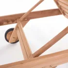 Modern lutande trädgårdsstol med hjul i teakträ - Kanarie Viadurini