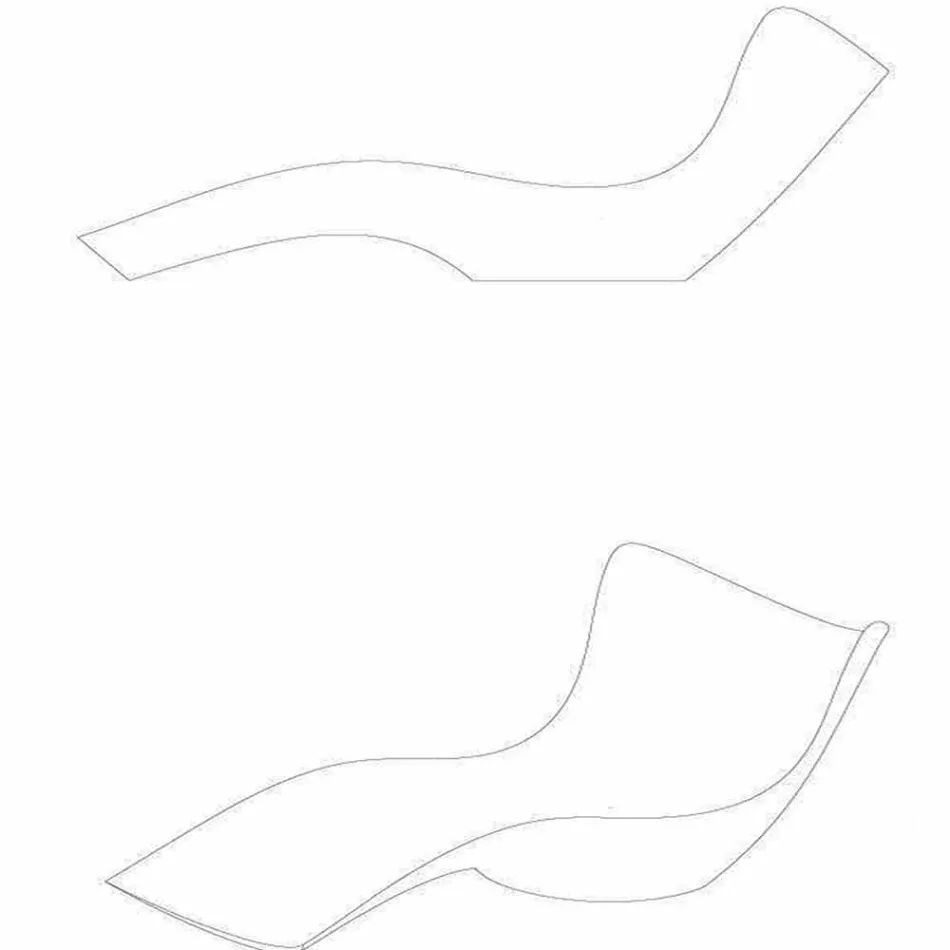 Surfa av Vondom trädgårdssäng, modern design i polyeten Viadurini