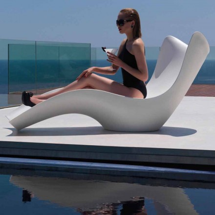 Surfa av Vondom trädgårdssäng, modern design i polyeten Viadurini
