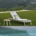 Spjälsäng i aluminium och textilene med insats i polywood - Ink Viadurini