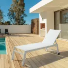 Modern trädgårdssolstol i aluminium med hjul för utomhusbruk - Franz Viadurini