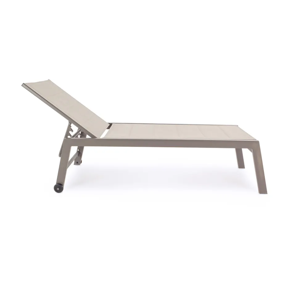 Modern trädgårdssolstol i aluminium med hjul för utomhusbruk - Franz Viadurini