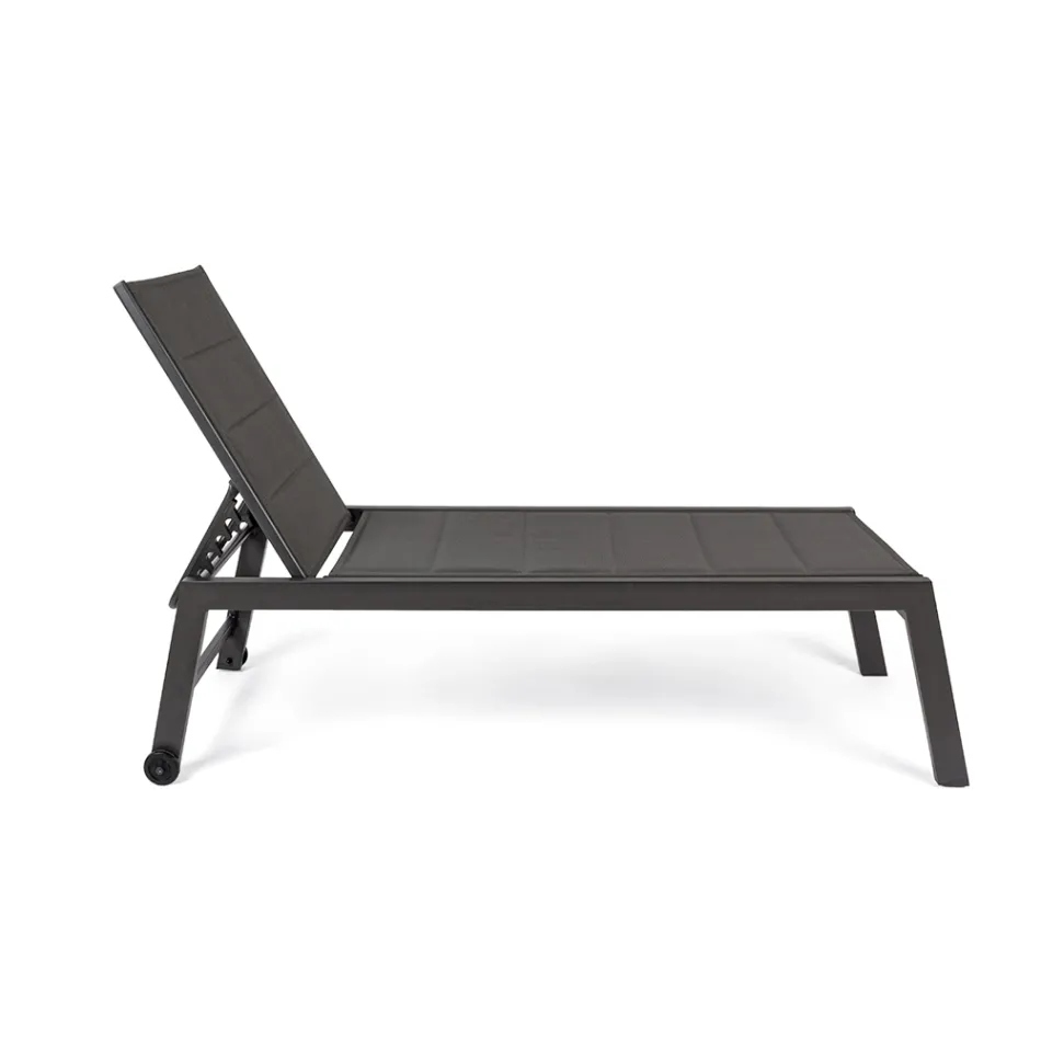 Modern trädgårdssolstol i aluminium med hjul för utomhusbruk - Franz Viadurini