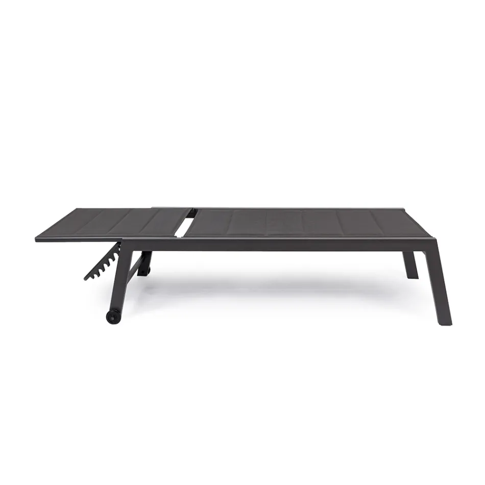 Modern trädgårdssolstol i aluminium med hjul för utomhusbruk - Franz Viadurini