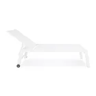 Modern trädgårdssolstol i aluminium med hjul för utomhusbruk - Franz Viadurini