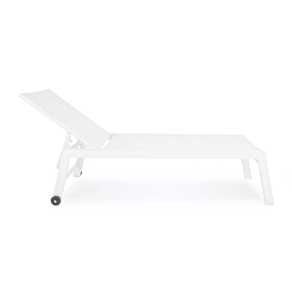 Modern trädgårdssolstol i aluminium med hjul för utomhusbruk - Franz Viadurini