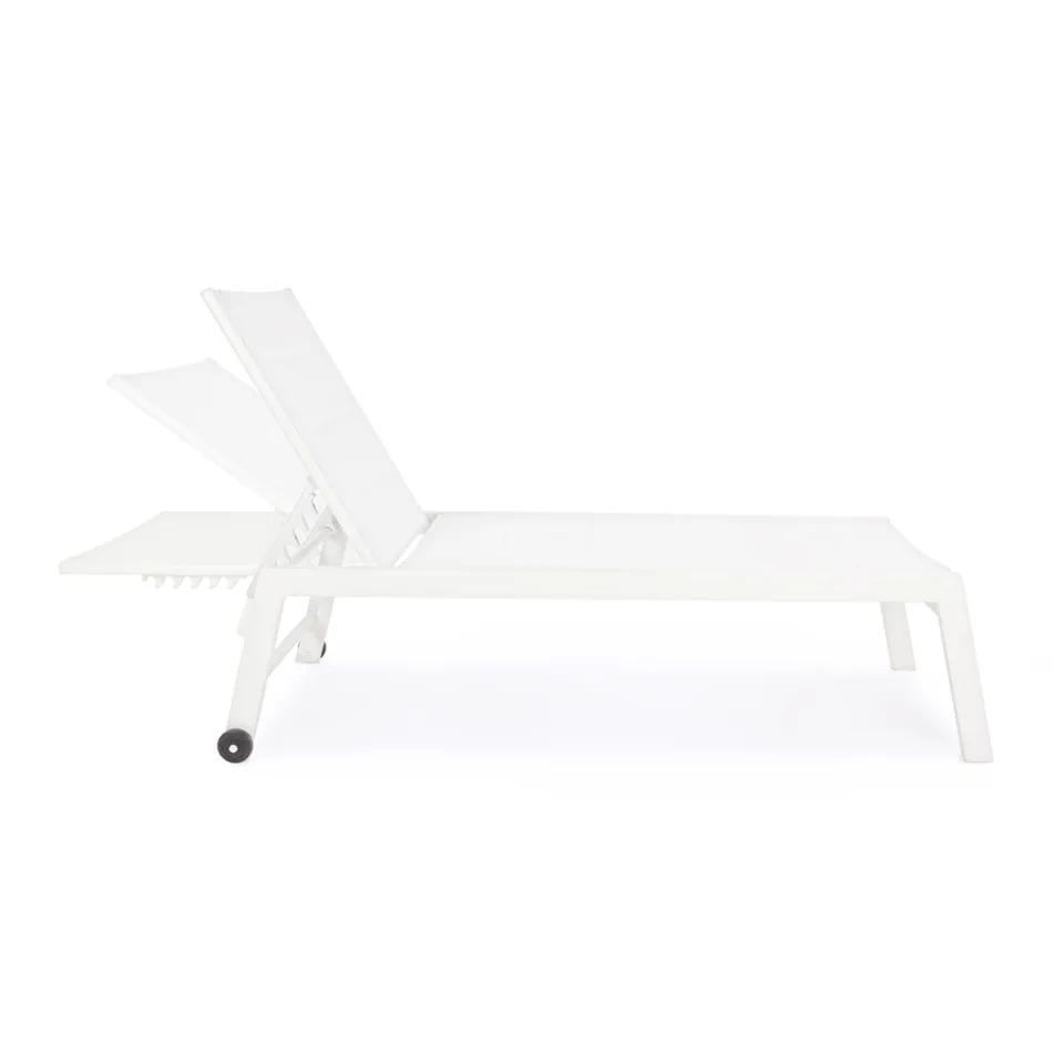 Modern trädgårdssolstol i aluminium med hjul för utomhusbruk - Franz Viadurini