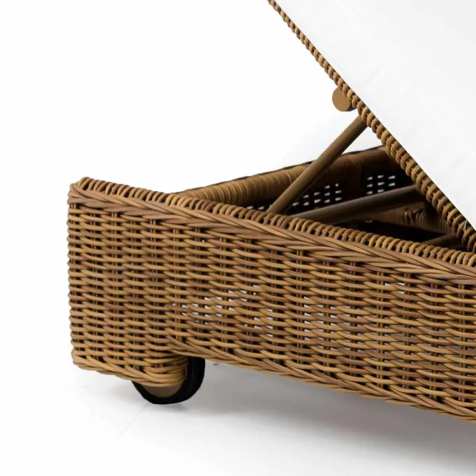 Enkel eller dubbel utomhus solstol i lyxig syntetisk rotting - Yves Viadurini