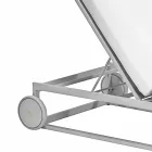 Trädgårds solstol i aluminium, hjul och fällbart ryggstöd - Julie Viadurini
