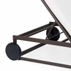 Trädgårds solstol i aluminium, hjul och fällbart ryggstöd - Julie Viadurini