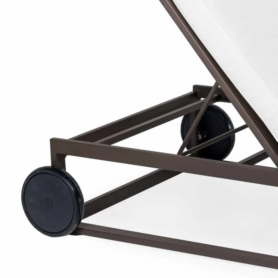 Trädgårds solstol i aluminium, hjul och fällbart ryggstöd - Julie Viadurini