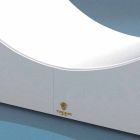 Cot koppla Wave Trona white nautiska läderimitation som gjorts i Italien Viadurini