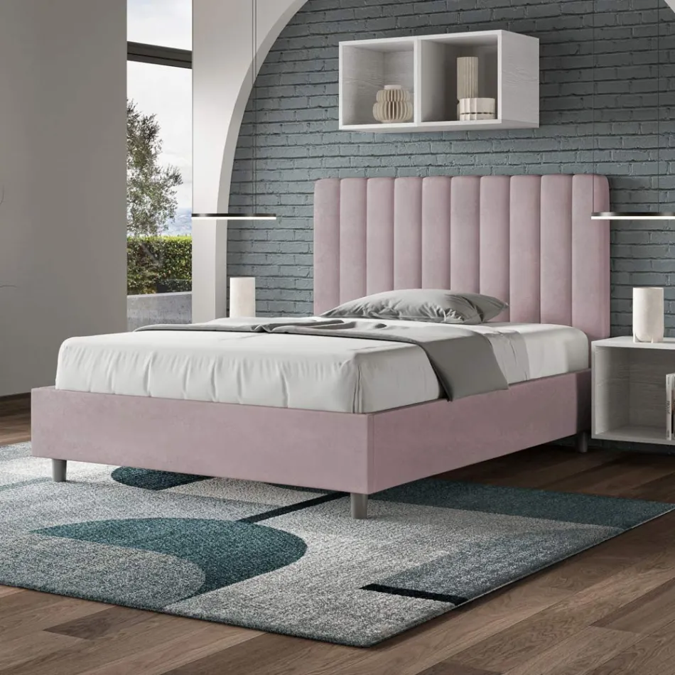 120x200 cm mikrofibersäng med symmetriska vertikala linjer Tillverkad i Italien - Glove Viadurini