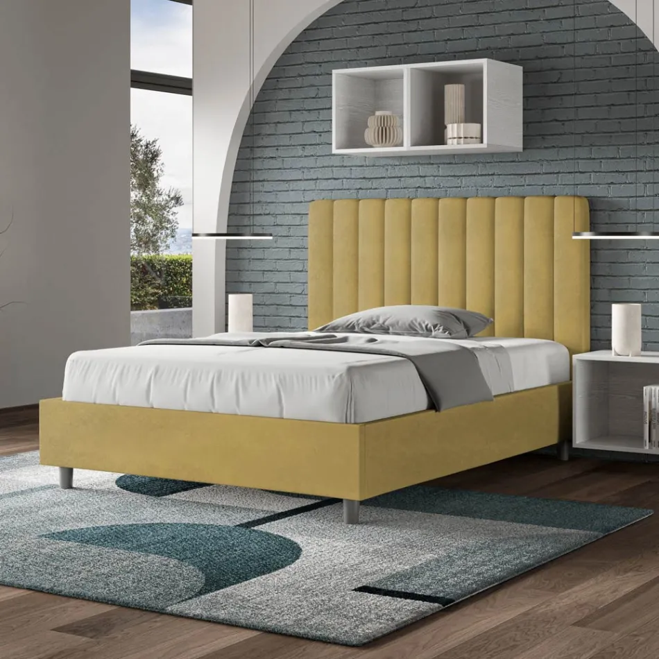 120x200 cm mikrofibersäng med symmetriska vertikala linjer Tillverkad i Italien - Glove Viadurini