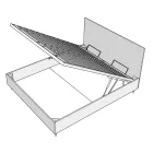 120x200 cm säng med huvudgavel och kuddar i konstläder Tillverkad i Italien - Olimpiadi Viadurini