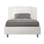 120x200 cm säng med huvudgavel och kuddar i konstläder Tillverkad i Italien - Olimpiadi Viadurini