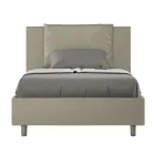 120x200 cm säng med huvudgavel och kuddar i konstläder Tillverkad i Italien - Olimpiadi Viadurini