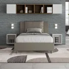 120x200 cm säng med huvudgavel och kuddar i konstläder Tillverkad i Italien - Olimpiadi Viadurini