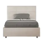 140x200 cm säng med rektangulär huvudgavel i mikrofiber Tillverkad i Italien - Brina Viadurini