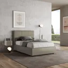 140x200 cm säng med rektangulär huvudgavel i konstläder Tillverkad i Italien - Brina Viadurini