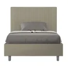 140x200 cm säng med huvudgavel dekorerad med vertikala linjer Tillverkad i Italien - Pattini Viadurini