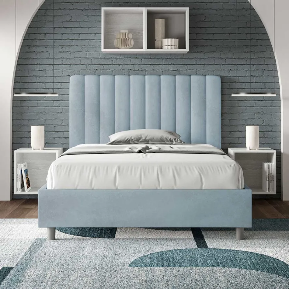 140x200 cm mikrofibersäng med symmetriska vertikala linjer Tillverkad i Italien - Glove Viadurini