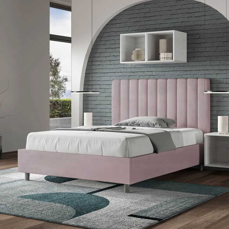 140x200 cm mikrofibersäng med symmetriska vertikala linjer Tillverkad i Italien - Glove Viadurini