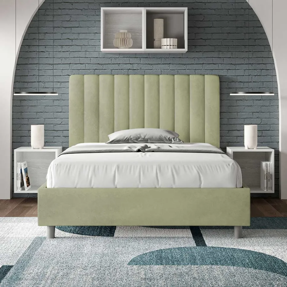 140x200 cm mikrofibersäng med symmetriska vertikala linjer Tillverkad i Italien - Glove Viadurini