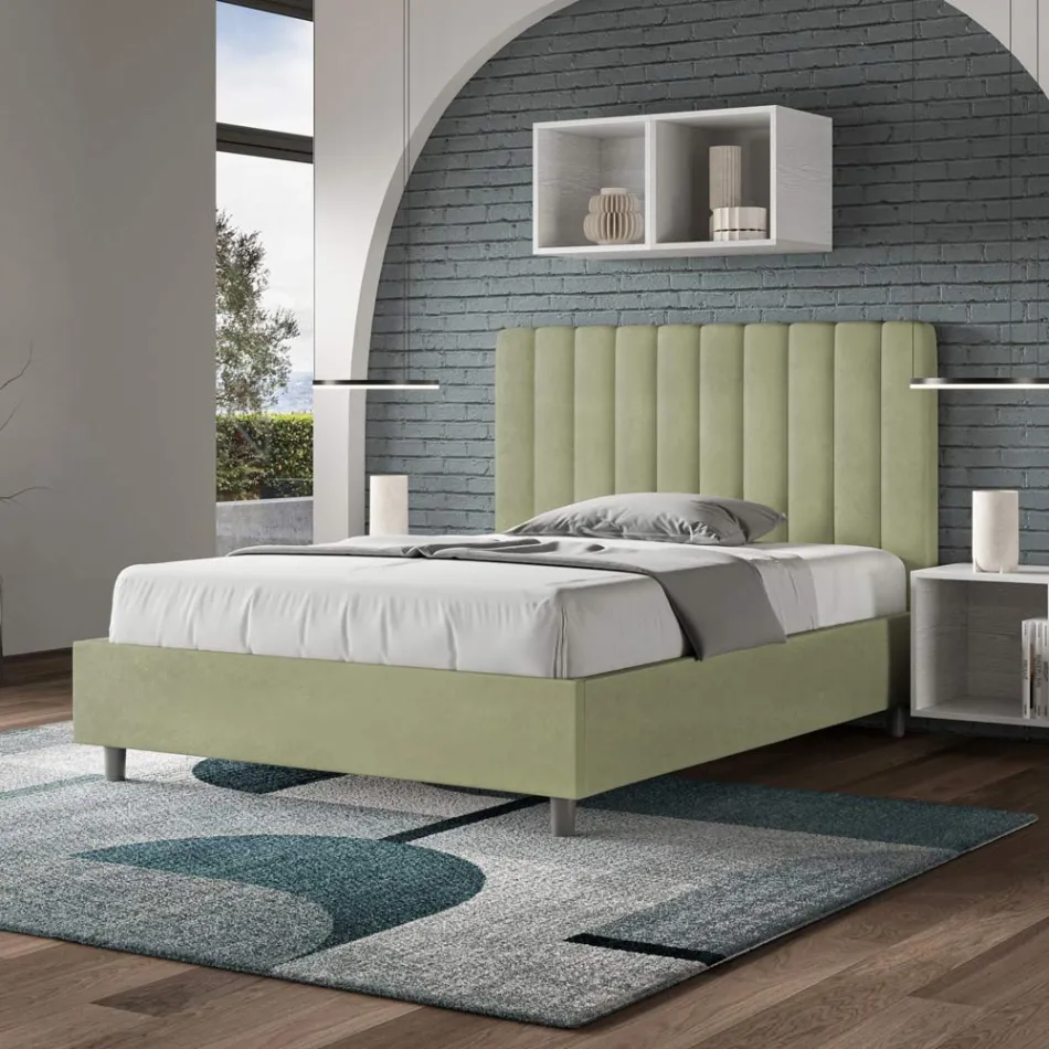 140x200 cm mikrofibersäng med symmetriska vertikala linjer Tillverkad i Italien - Glove Viadurini