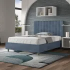 140x200 cm mikrofibersäng med symmetriska vertikala linjer Tillverkad i Italien - Glove Viadurini