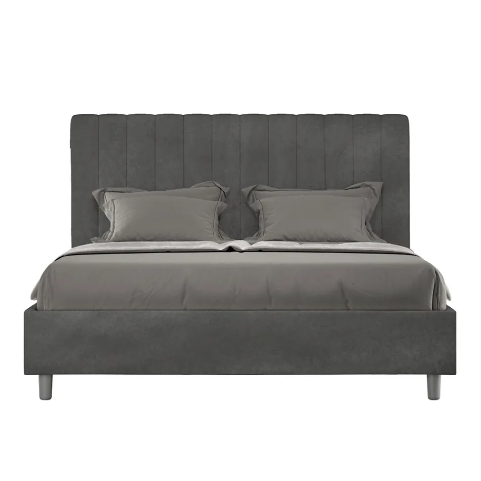 160x200 cm mikrofibersäng med symmetriska vertikala linjer Tillverkad i Italien - Glove Viadurini