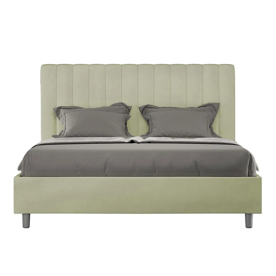 160x200 cm mikrofibersäng med symmetriska vertikala linjer Tillverkad i Italien - Glove Viadurini