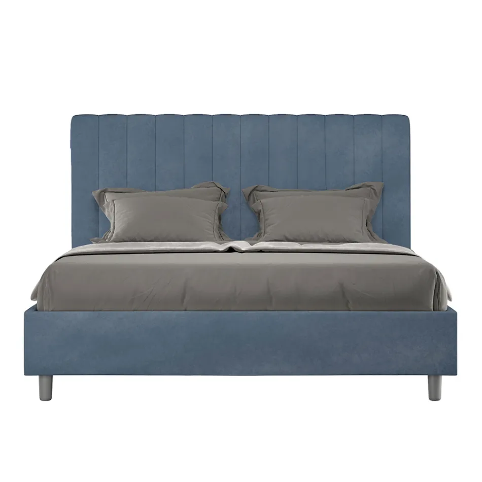 160x200 cm mikrofibersäng med symmetriska vertikala linjer Tillverkad i Italien - Glove Viadurini