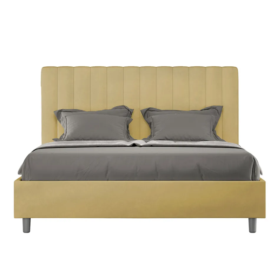 160x200 cm mikrofibersäng med symmetriska vertikala linjer Tillverkad i Italien - Glove Viadurini