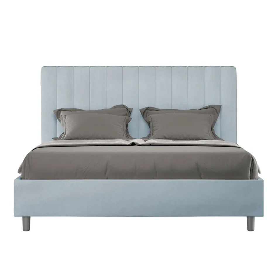 160x200 cm mikrofibersäng med symmetriska vertikala linjer Tillverkad i Italien - Glove Viadurini