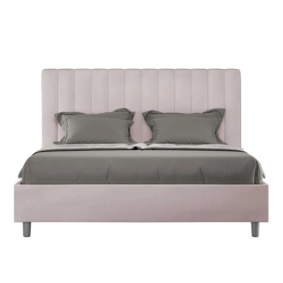 160x200 cm mikrofibersäng med symmetriska vertikala linjer Tillverkad i Italien - Glove Viadurini