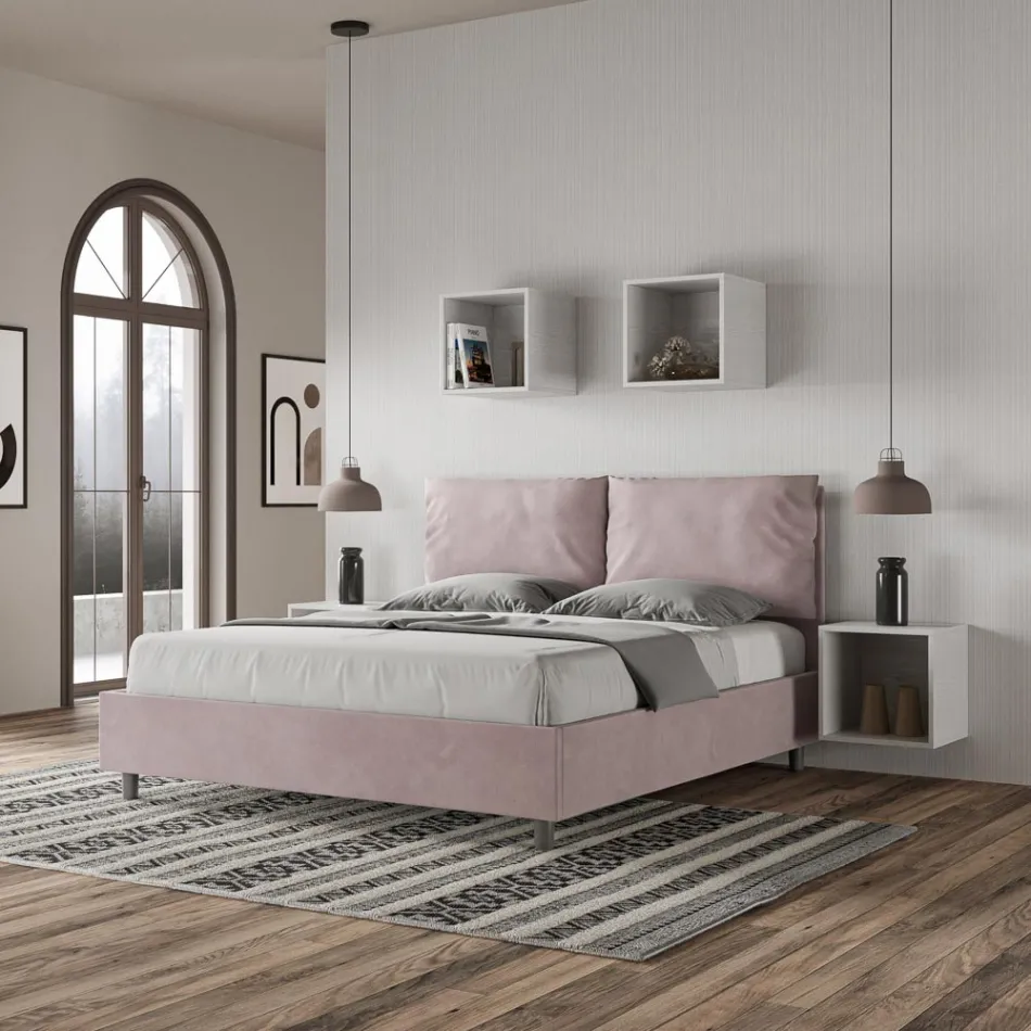 160x200 cm sänggavel med mikrofiberkuddar Tillverkad i Italien - Olympics Viadurini