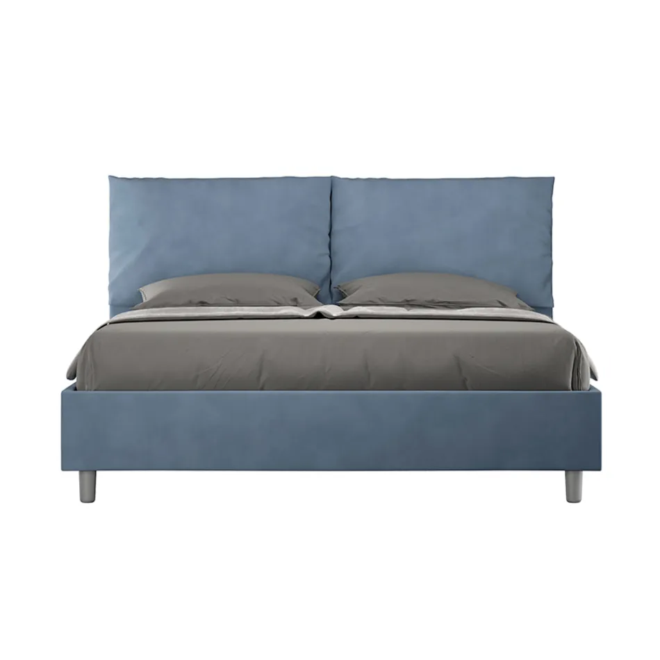 160x200 cm sänggavel med mikrofiberkuddar Tillverkad i Italien - Olympics Viadurini