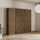 Queen size-säng med vertikal hopfällbar säng och pelare - Magicompare Viadurini