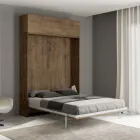 Queen size-säng med vertikal hopfällbar säng och väggskåp - Magicompare Viadurini