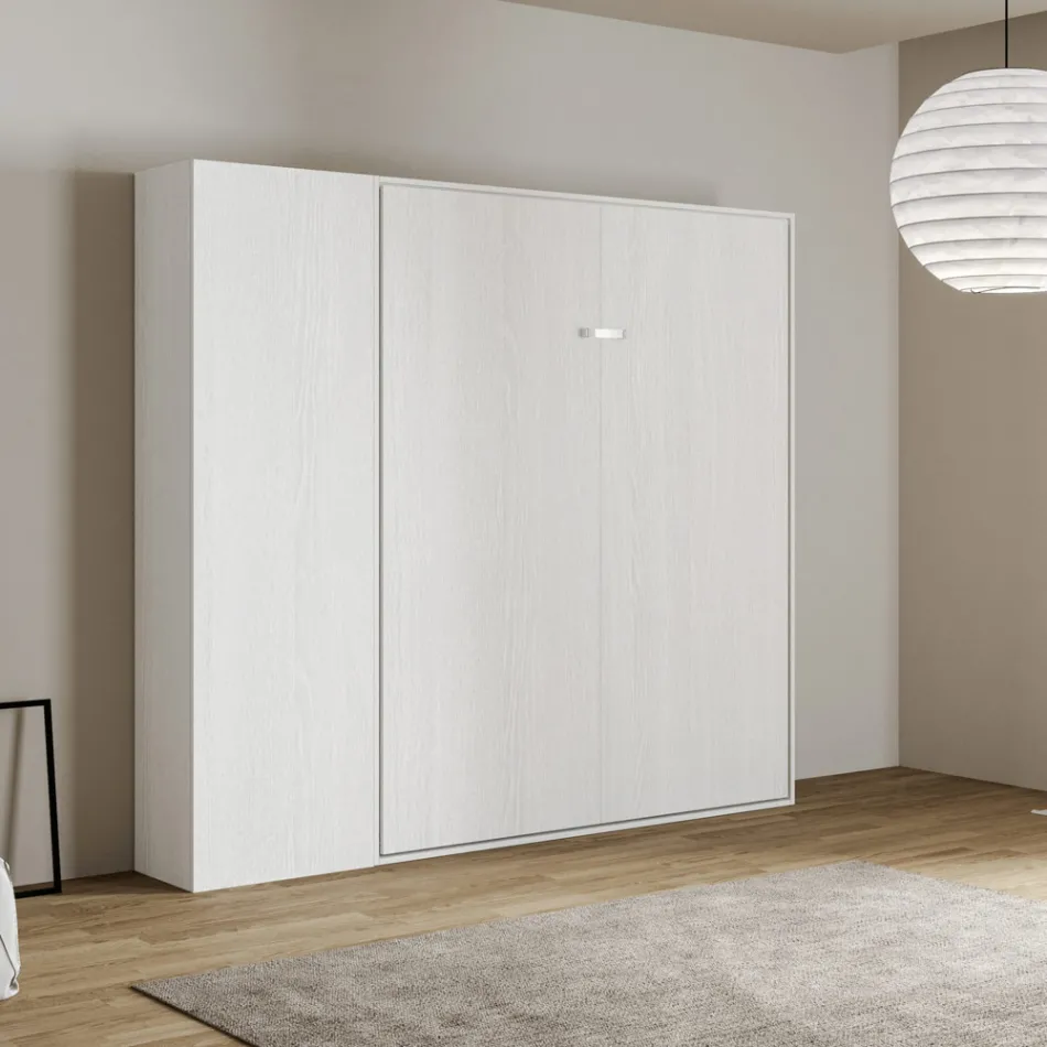 Vertikal hopfällbar fransk säng med pelare - Magicompare Viadurini